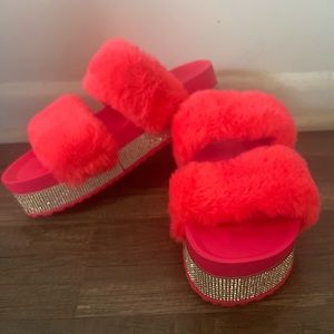 Pink Fur Slides